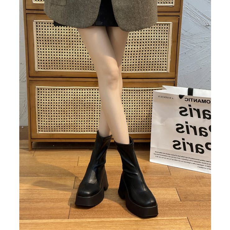 バックファスナー ベーシック 厚底