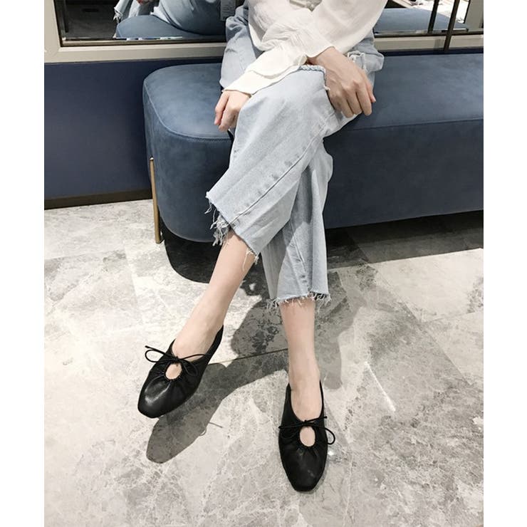 レザー調 アーモンドトゥ リボン | レースレディース  | 詳細画像5 