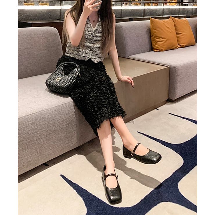 レザー調 スクエアトゥ ストラップ | レースレディース  | 詳細画像6 