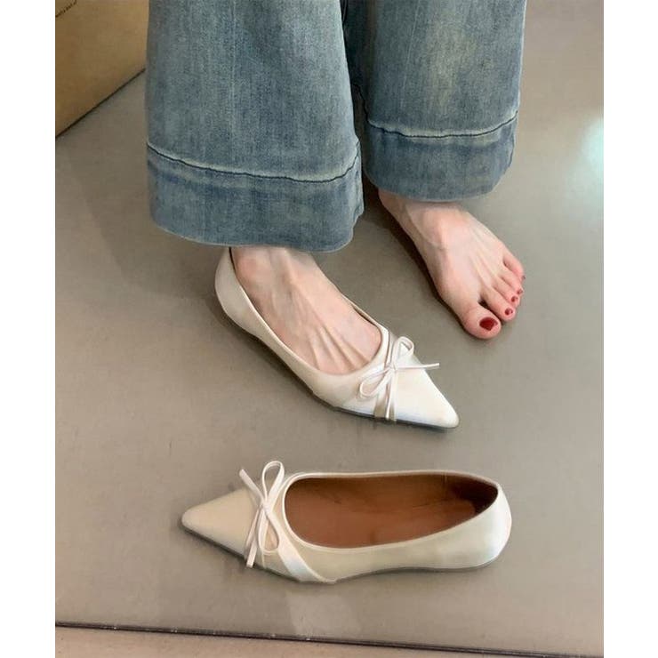 レザー調 クロスリボン ポインテッド | レースレディース  | 詳細画像6 