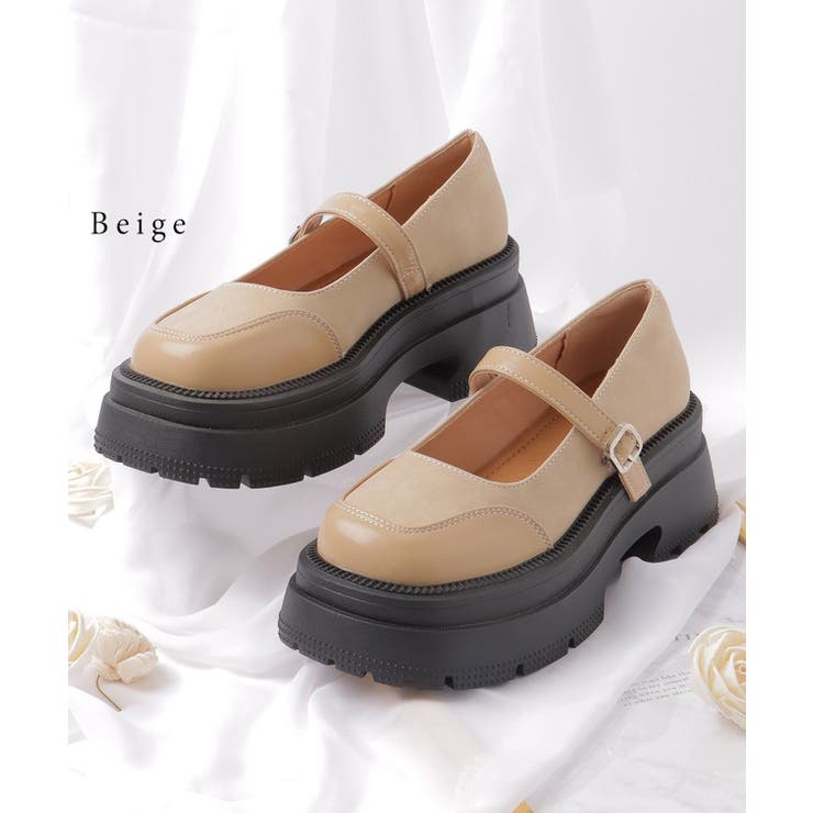 新品 レザー調 厚底 ストラップ[品番：LCLW0008098]｜レース 靴