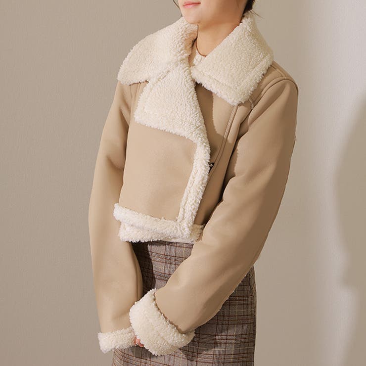 襟 ボア切り替え レザー調 | レースレディース  | 詳細画像1 