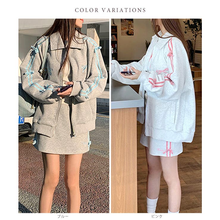 リボン付き ライン ジップアップ | レースレディース  | 詳細画像2 