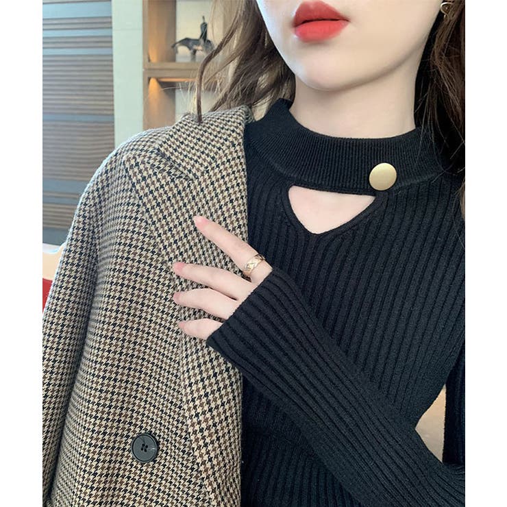 ボタン付き カットアウト リブ | レースレディース  | 詳細画像4 