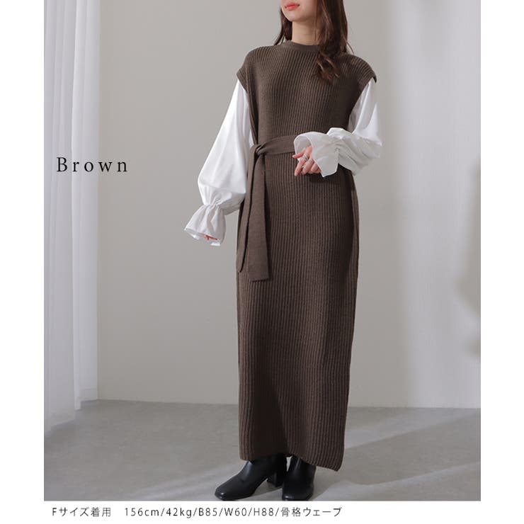 ベルト付き キャンディ袖 ドッキング | レースレディース  | 詳細画像12 