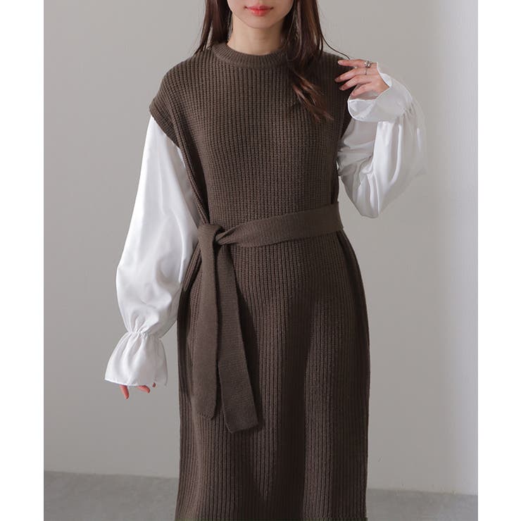 ベルト付き キャンディ袖 ドッキング | レースレディース  | 詳細画像14 