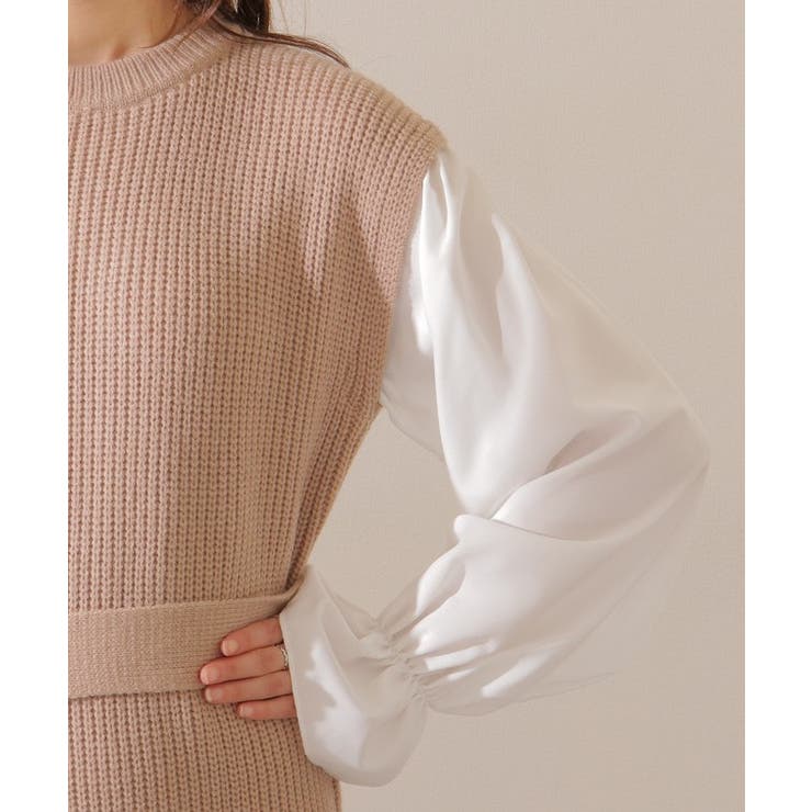 ベルト付き キャンディ袖 ドッキング | レースレディース  | 詳細画像19 