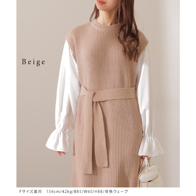 ベルト付き キャンディ袖 ドッキング | レースレディース  | 詳細画像7 