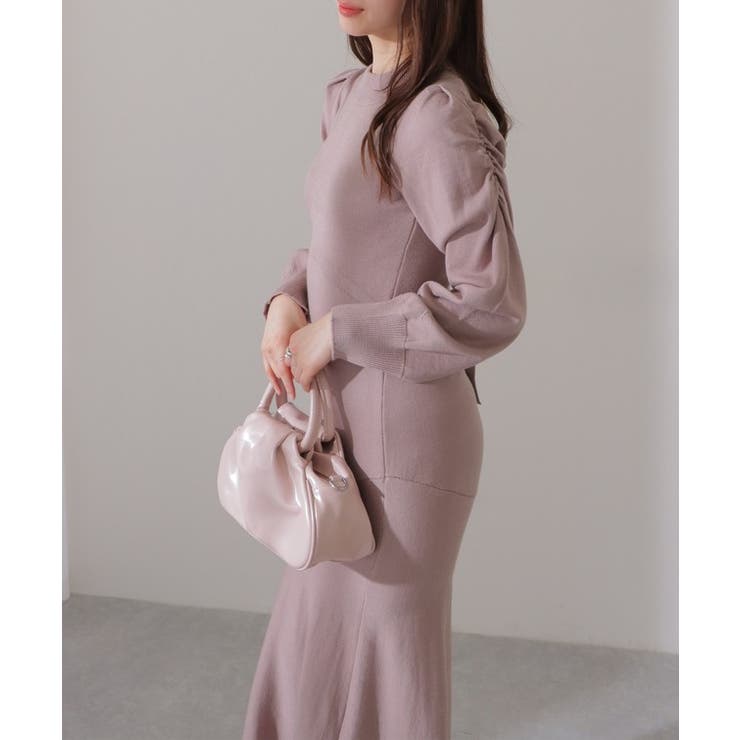 プチハイネック ギャザー袖 マーメイド | レースレディース  | 詳細画像16 