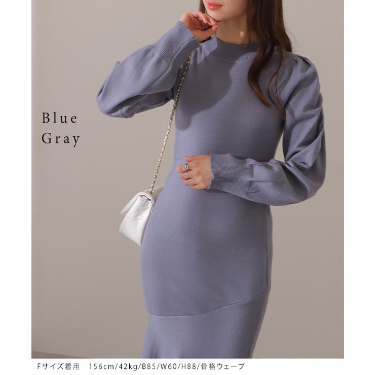 プチハイネック ギャザー袖 マーメイド | レースレディース  | 詳細画像8 