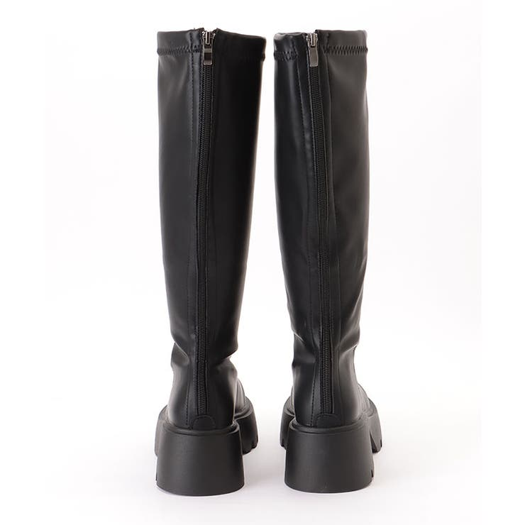 バックファスナー付き レザー調 厚底 | レースレディース  | 詳細画像12 