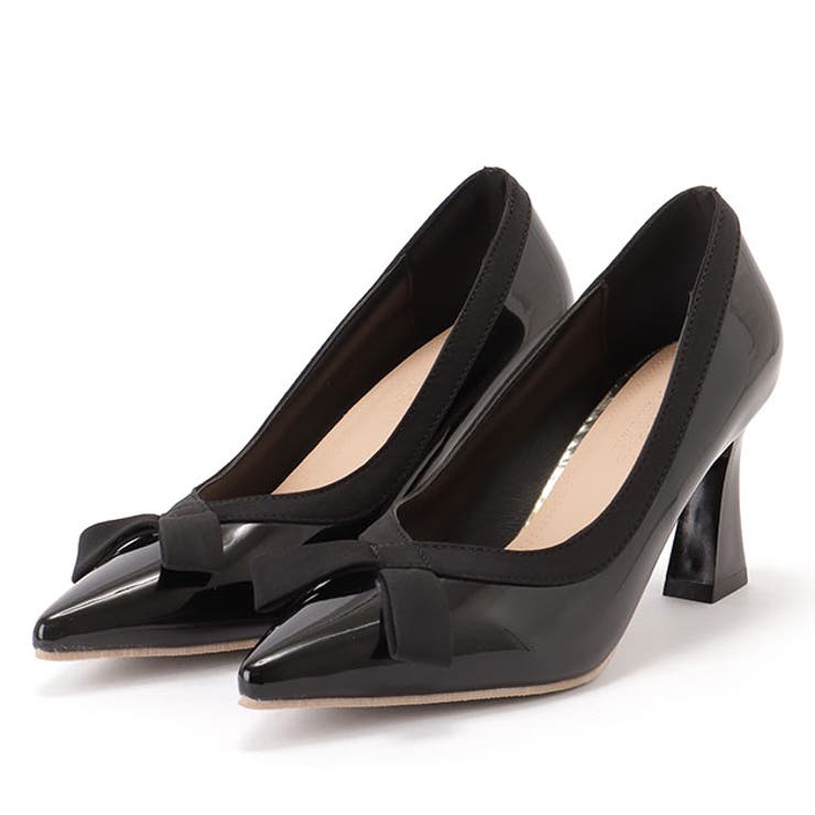 エナメル調 クロスリボン ハイヒール[品番：LCLW0008329]｜レース