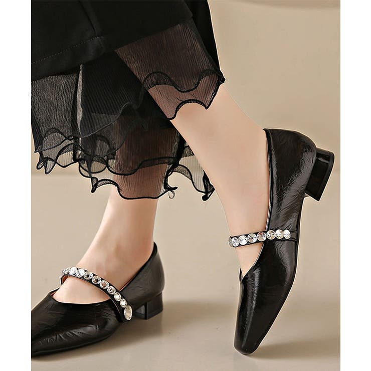 レザー調 ビジュー ストラップ付き | レースレディース  | 詳細画像4 