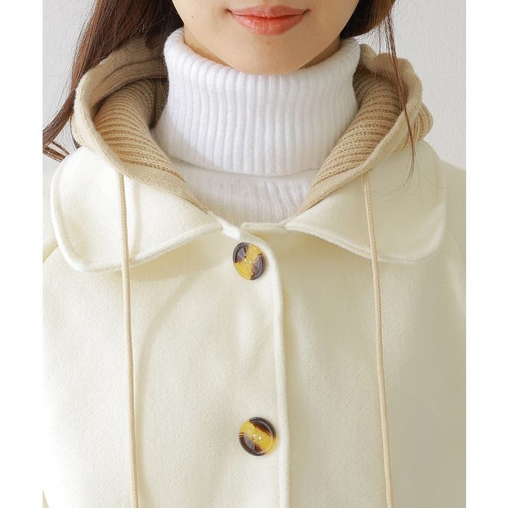 異素材 ウールライク フード付き | レースレディース  | 詳細画像16 