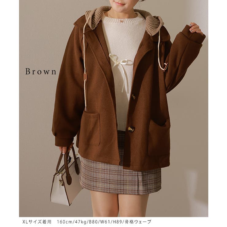 異素材 ウールライク フード付き | レースレディース  | 詳細画像3 