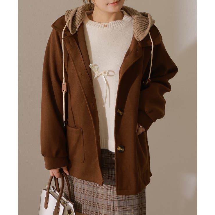 異素材 ウールライク フード付き | レースレディース  | 詳細画像4 