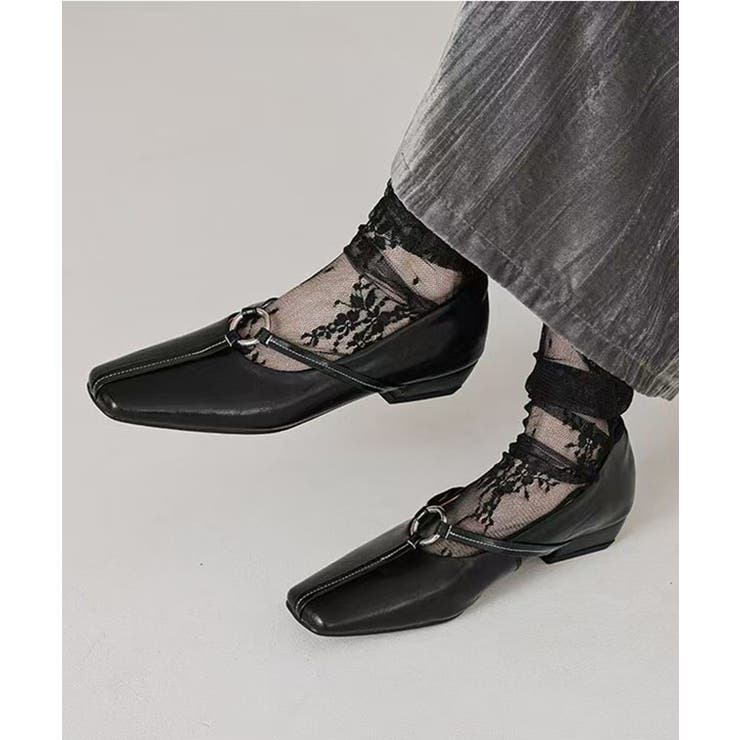 レザー調 スクエアトゥ ストラップ | レースレディース  | 詳細画像4 