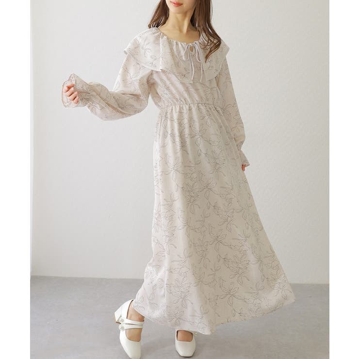 ボタニカル柄 ビッグカラー キャンディ袖 | レースレディース  | 詳細画像12 