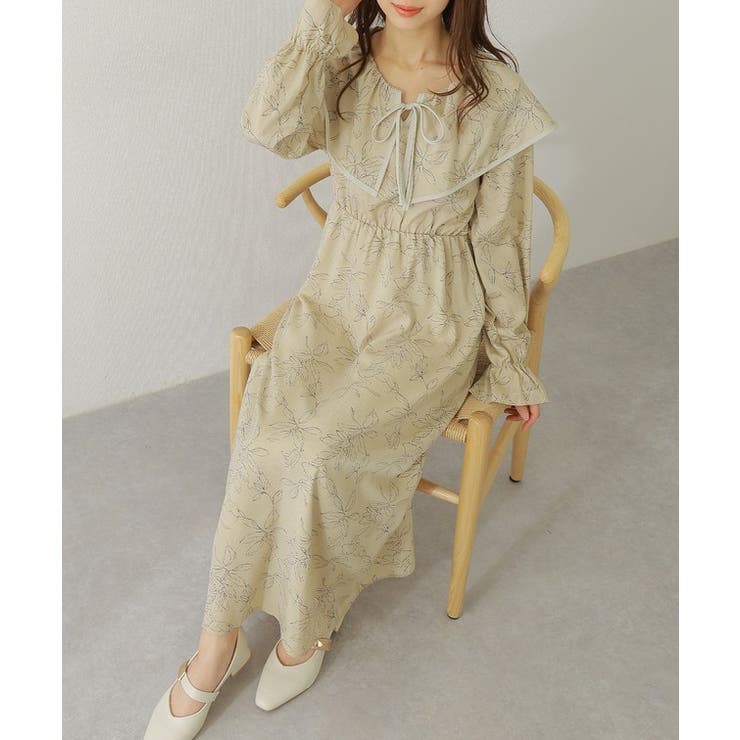 ボタニカル柄 ビッグカラー キャンディ袖 | レースレディース  | 詳細画像9 