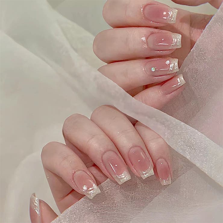 【オーダー】ネイルチップ　フレンチ　レース　薔薇 オーダー】ネイルチップ フレンチ レース 薔薇 オーダー】ネイルチップ