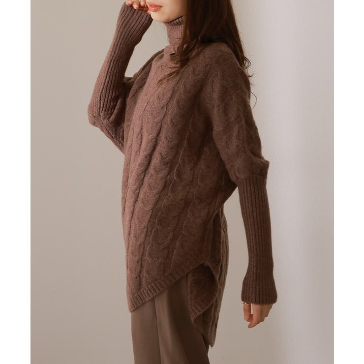 ケーブル柄 ハイネック ドルマン | レースレディース  | 詳細画像10 