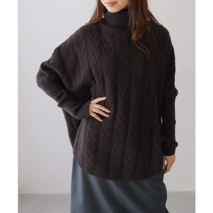 ケーブル柄 ハイネック ドルマン | レースレディース  | 詳細画像4 