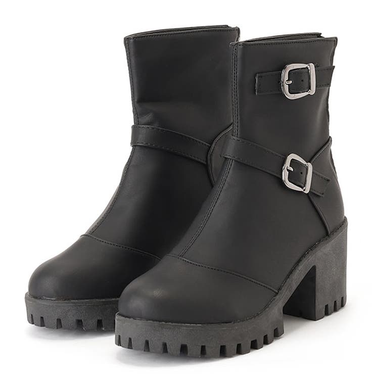 レザー調 ダブルベルト トラックソール | レースレディース  | 詳細画像1 