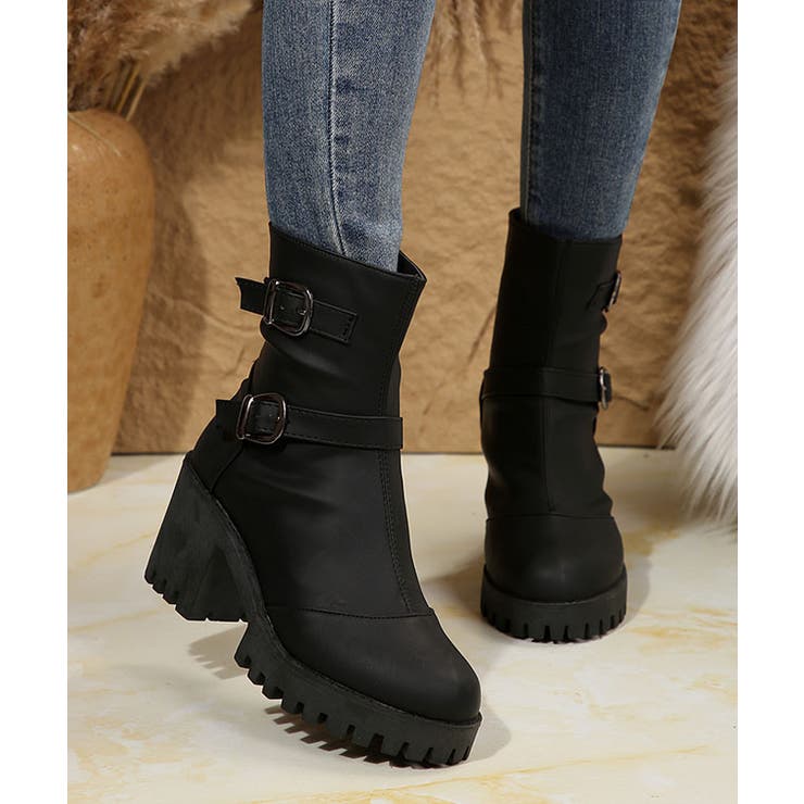 レザー調 ダブルベルト トラックソール | レースレディース  | 詳細画像5 