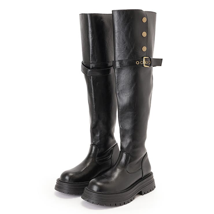 シャルルジョルダンニーハイブーツ黒内側ボア 23cm 2way