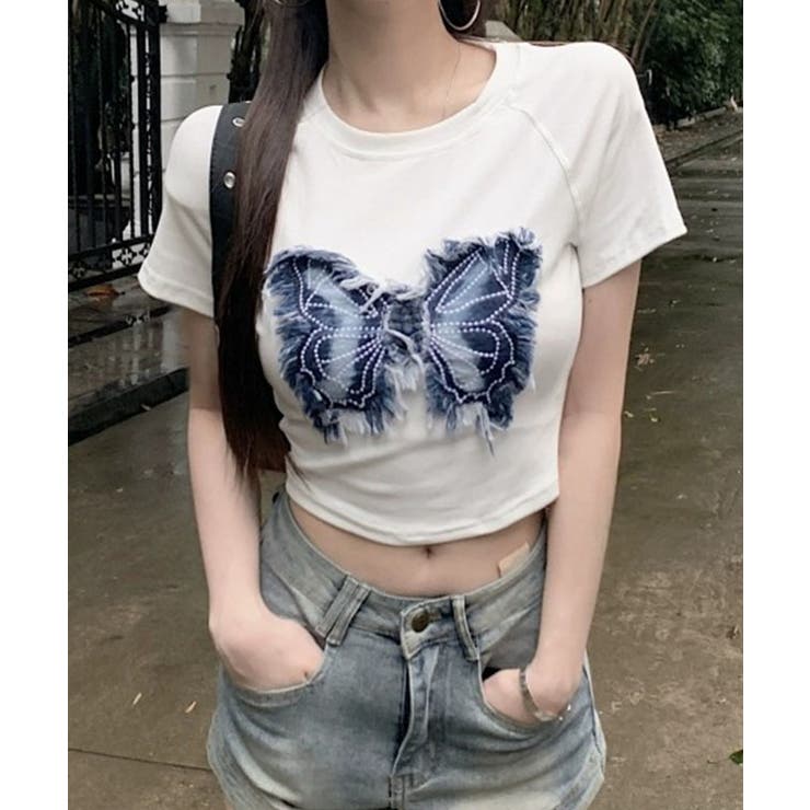 バタフライ クロップド丈 クルーネック | レースレディース  | 詳細画像10 