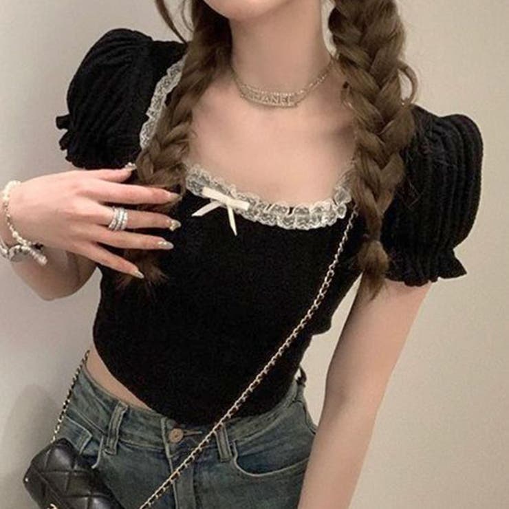 バックリボン レース スクエアネック | レースレディース  | 詳細画像1 