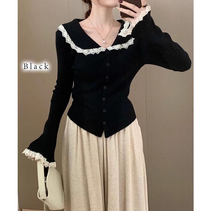 丸襟 レース リブ | レースレディース  | 詳細画像3 