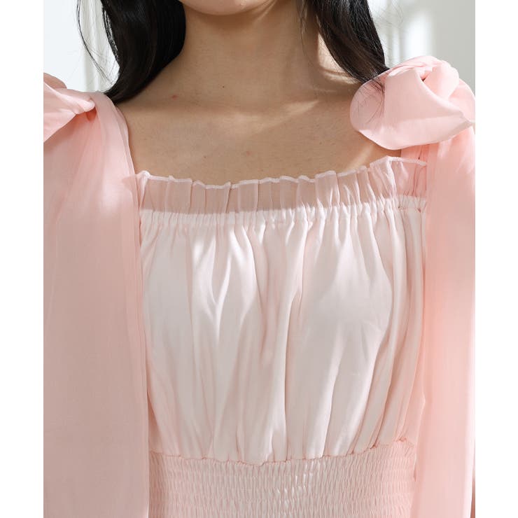 肩リボン シフォン オフショルダー | レースレディース  | 詳細画像17 