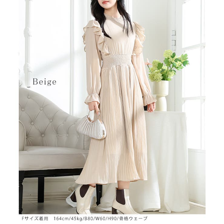 肩フリル プリーツ キャンディスリーブ | レースレディース  | 詳細画像3 