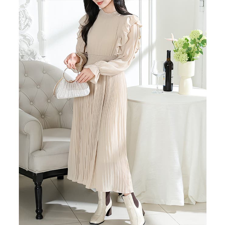 肩フリル プリーツ キャンディスリーブ | レースレディース  | 詳細画像4 