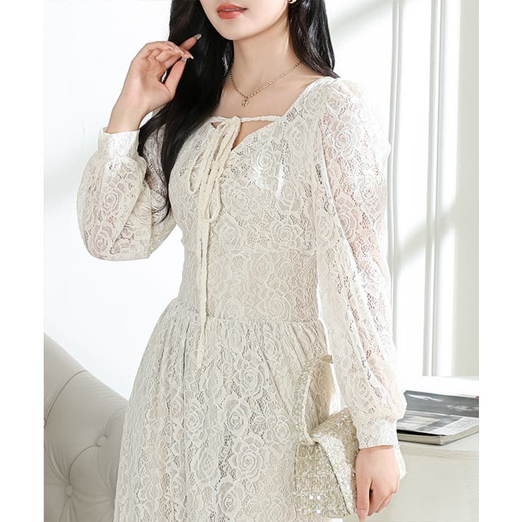 新品♡パーティー ドレス 総レース ロング ワンピース ベルト付き L 楽天市場】パーティードレス 総レース ワンピース ロング