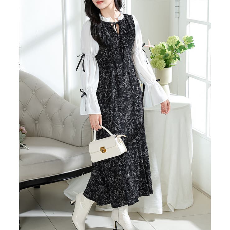 花柄 キャンディースリーブ ドッキング | レースレディース  | 詳細画像10 