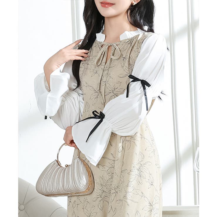 花柄 キャンディースリーブ ドッキング | レースレディース  | 詳細画像14 