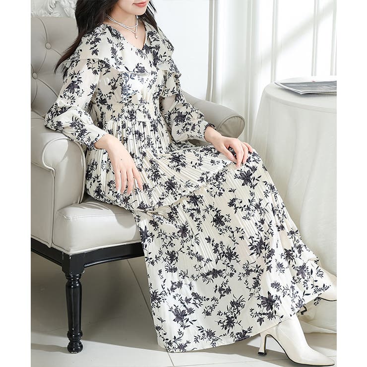 フラワー プリント 肩フリル | レースレディース  | 詳細画像12 