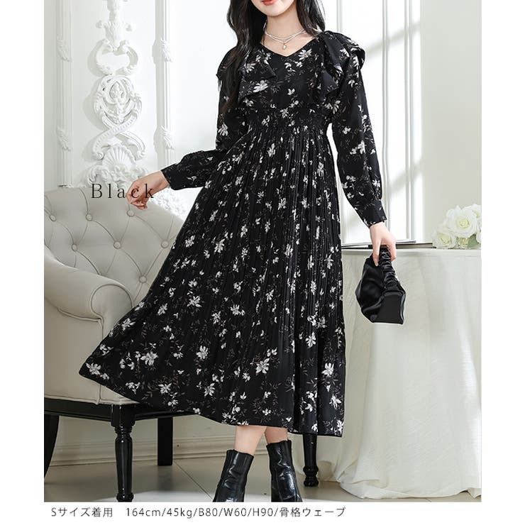 フラワー プリント 肩フリル | レースレディース  | 詳細画像3 