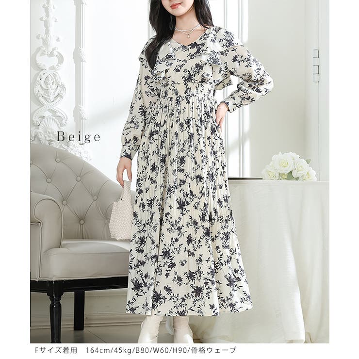 フラワー プリント 肩フリル | レースレディース  | 詳細画像8 