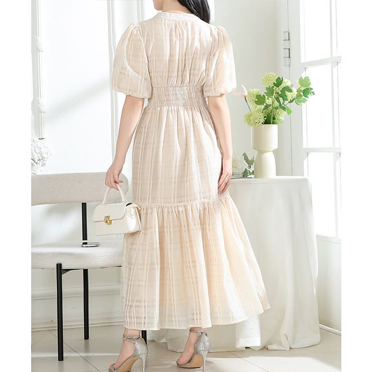 シアー タータンチェック パフスリーブ | レースレディース  | 詳細画像11 