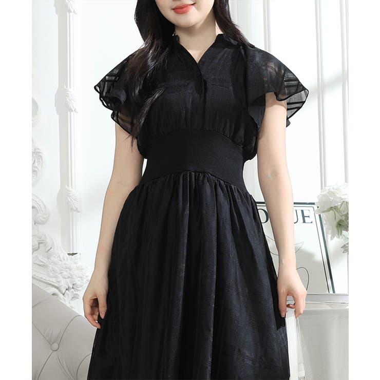 シアー タータンチェック フレア袖 | レースレディース  | 詳細画像4 