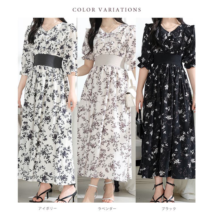 フラワー プリント Vネック | レースレディース  | 詳細画像2 