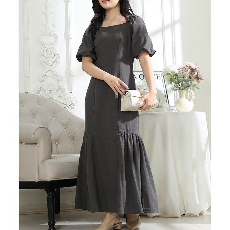 バックレースアップ パフスリーブ ティアード | レースレディース  | 詳細画像4 