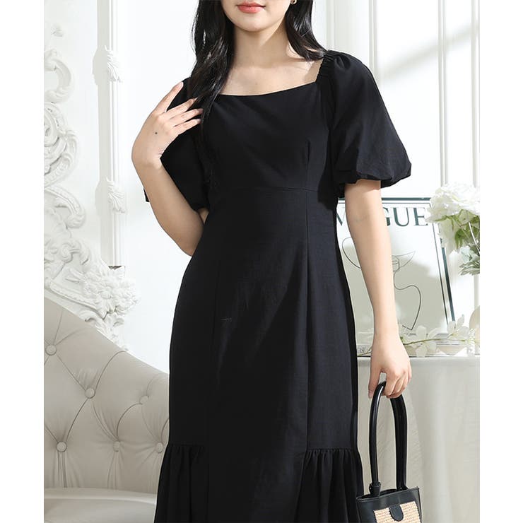 バックレースアップ パフスリーブ ティアード | レースレディース  | 詳細画像9 