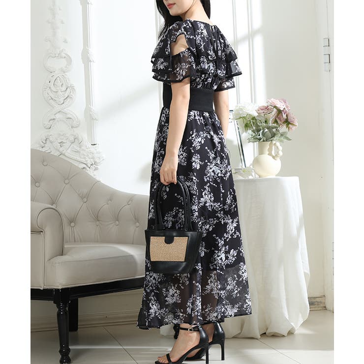 フラワープリント フリル 配色 | レースレディース  | 詳細画像11 