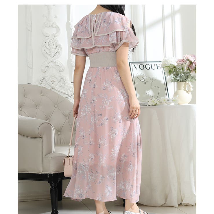 フラワープリント フリル 配色 | レースレディース  | 詳細画像7 