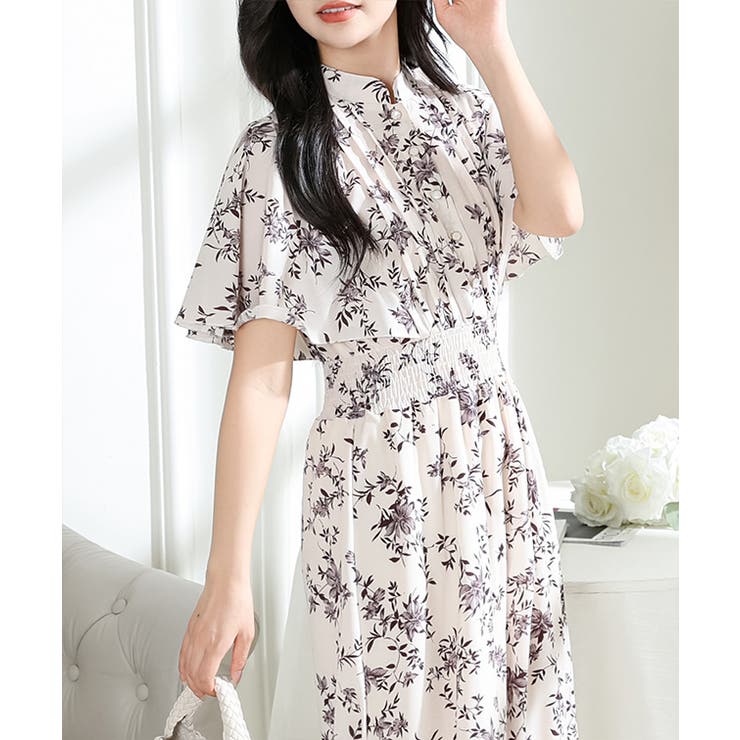 花柄 スタンドカラー タック | レースレディース  | 詳細画像5 