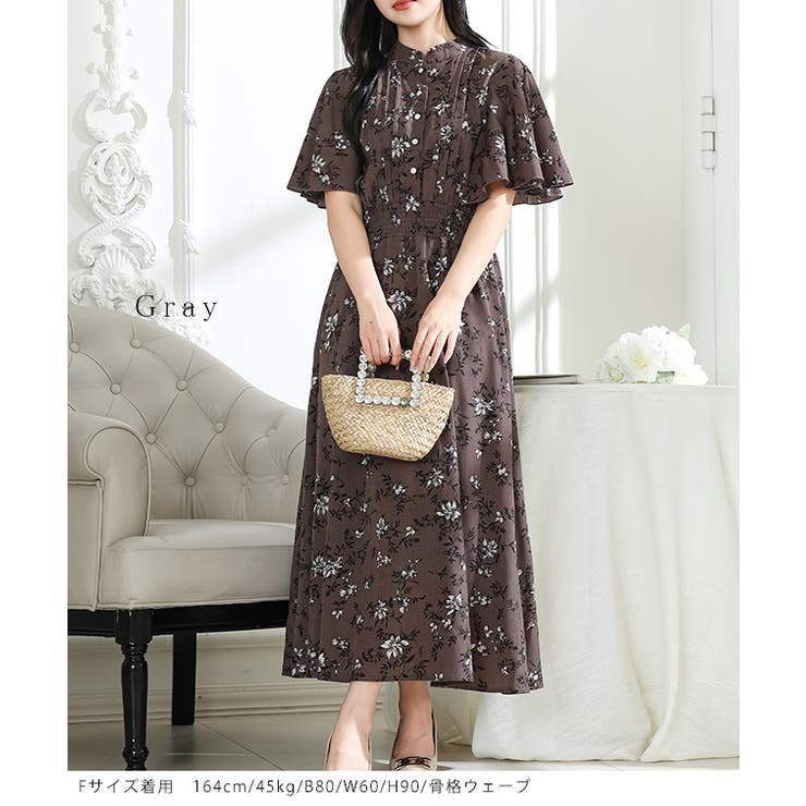 花柄 スタンドカラー タック | レースレディース  | 詳細画像8 